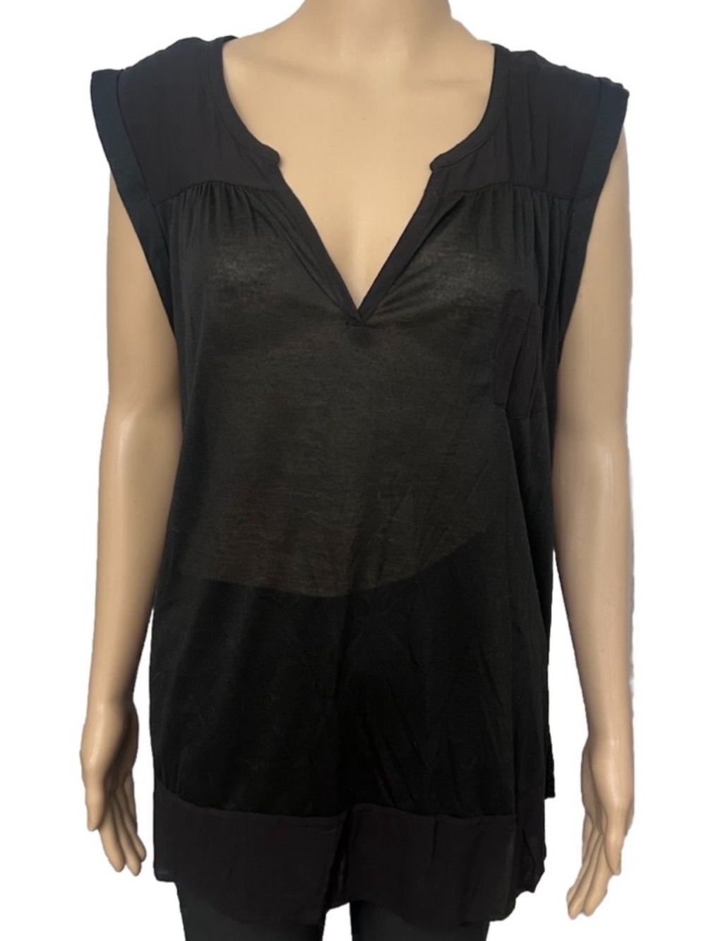 H&M Black Sleeveless V-Neck Tee
